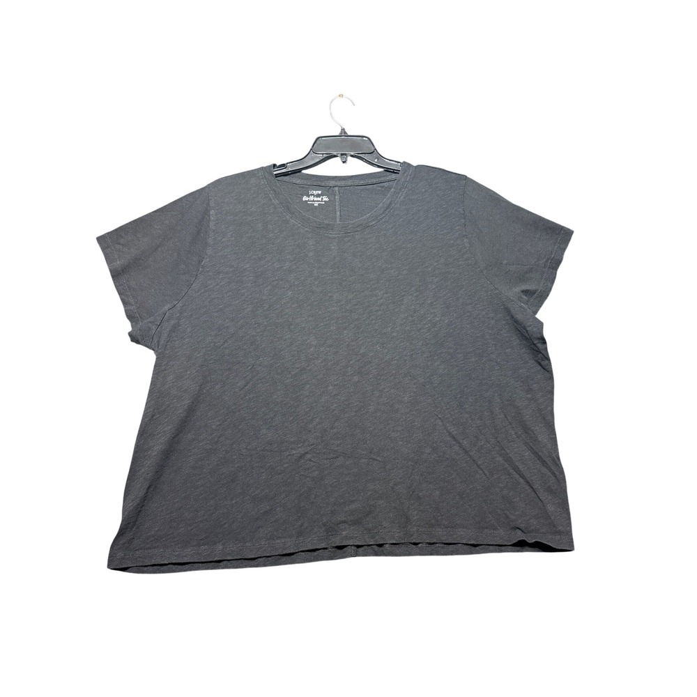 J.Crew Girlfriend Tee Women 3X Black Excellent Slub Cotton Short Sleeve AJ089